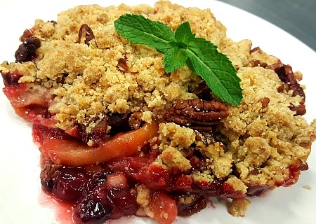 Cranberry-Apple Pecan Crumble