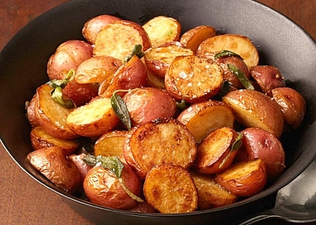 Garlic Rosemary Roasted Grelot Potatoes